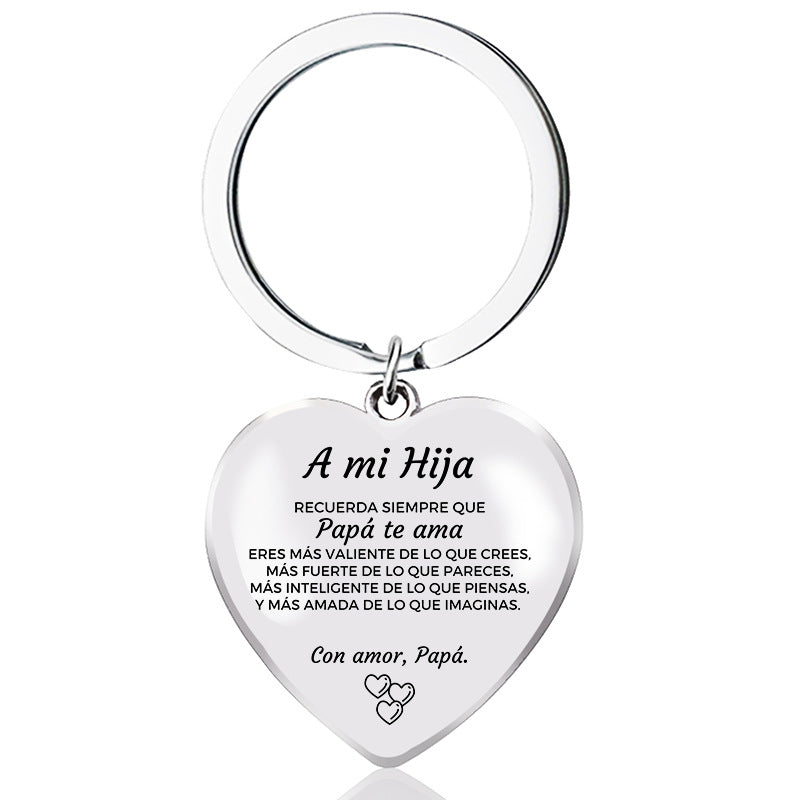 Wholesale Stainless Steel Town Store Treasure Bingba Cup Spanish Love Pendant Keychain